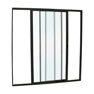 Foto de Kit Porta Alumínio de Correr Direito|Esquerdo Preta 210x200cm